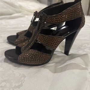 Michael Kors Glittering Black and Brown Heels